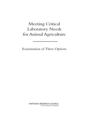 cover image of Meeting Critical Laboratory Needs for Animal Agriculture
